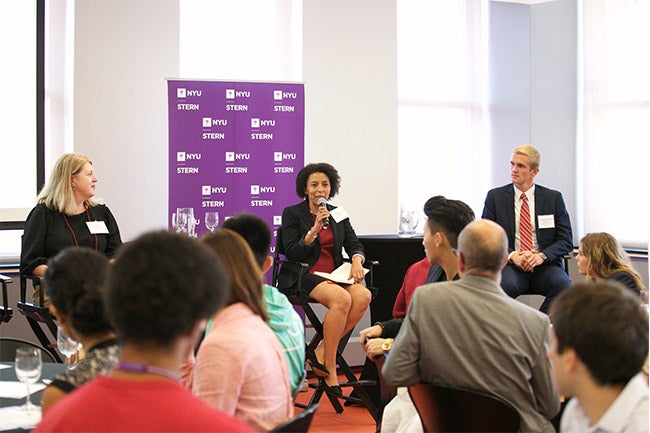 Suzanne Fallender, Intel; Natalie Africa, UN Foundation; and Michael Scott Peters, UNA-USA