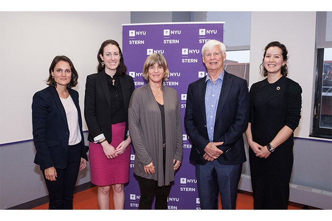 Ann van Riel, Courtney Asher Thompson, Professor Tensie Whelan, Nobel Laureate Professor Robert Engle & Christina Wong