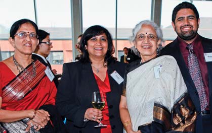 Dean Menon with
(L-R) her aunt, mother,
and son the night of her
decanal reception, 2011