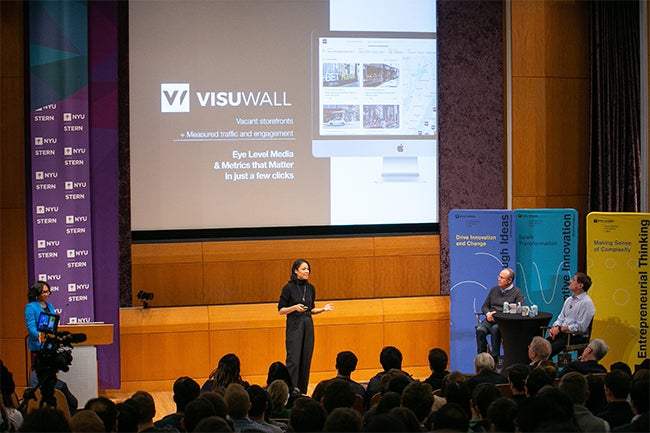 Kobi Wu (EMBA ‘15) of VisuWall, a platform that allows landlords to offer empty storefronts to advertisers