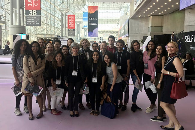 NYU Stern Fashion & Luxury MBA students at UBM Fashion’s “[PRE] COTERIE” trade show