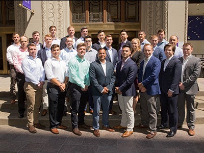 Inaugural group of students from the Fertitta Veterans Program