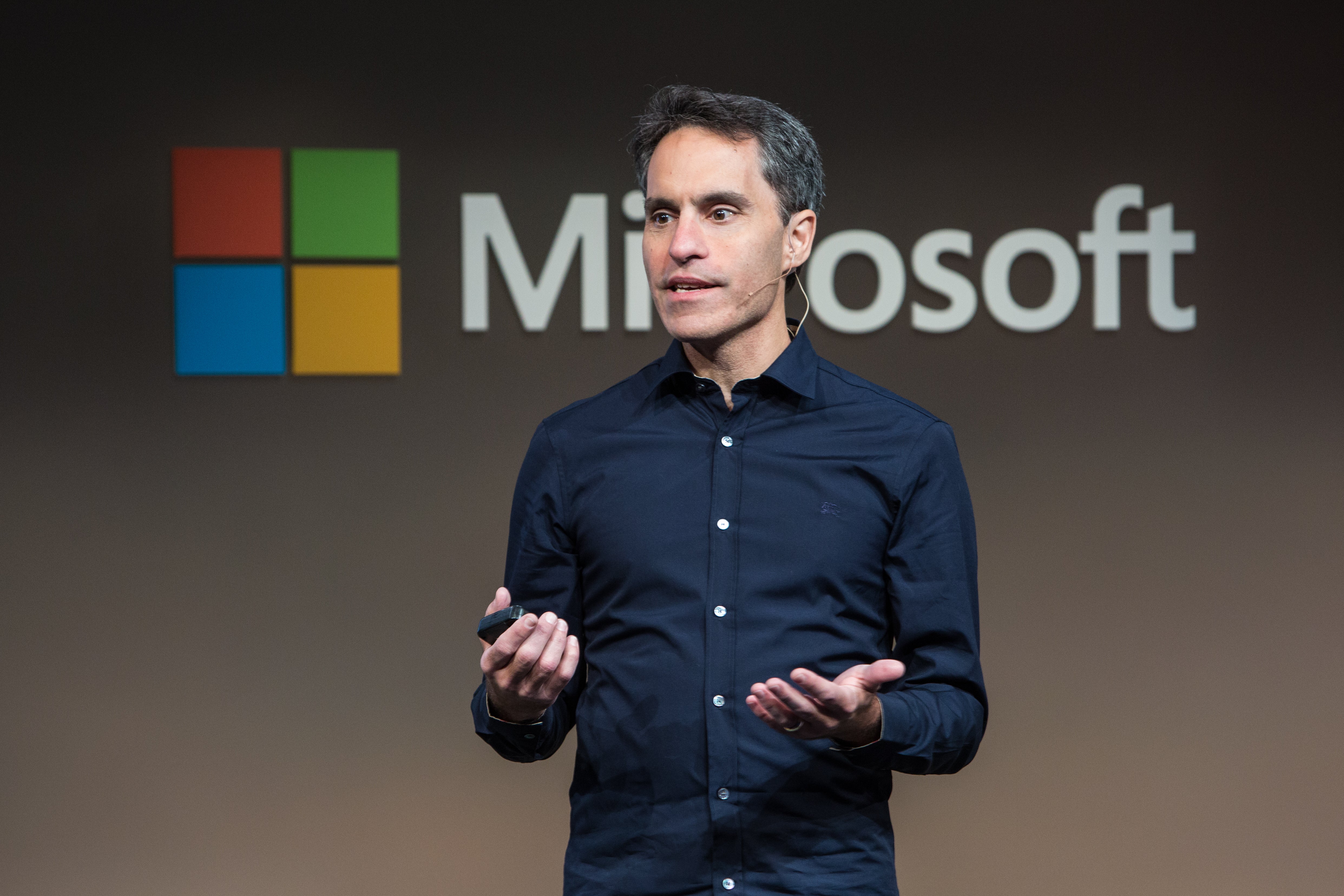 Jeff Teper, BS '86 speaking at Microsoft