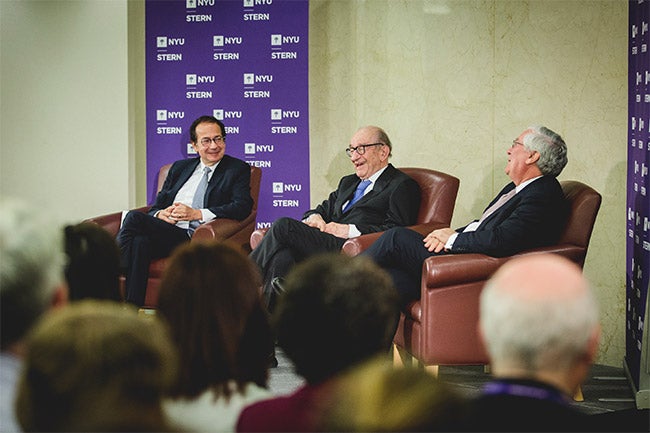 From left to right: John A. Paulson, Dr. Alan Greenspan and Lord Mervyn King