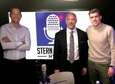 Lorenzo Fertitta with Steven Avila, MBA '19, and Justin Katchis, MBA '19, of Stern Chats