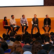 Students participating in a Q&A session