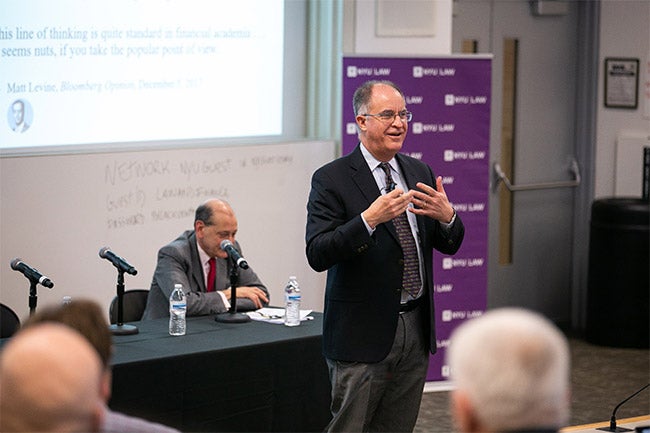 NYU Stern Professor David Yermack, director of the NYU Pollack Center, presents his co-authored research