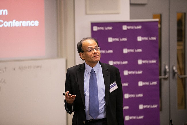 NYU Stern Professor Kose John serving as a commentator during a presentation