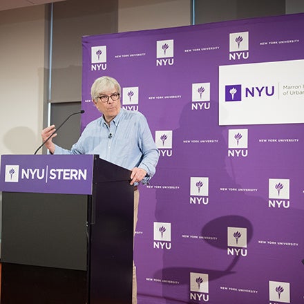 2018 Economics Nobel Laureate Paul Romer speaks to the press