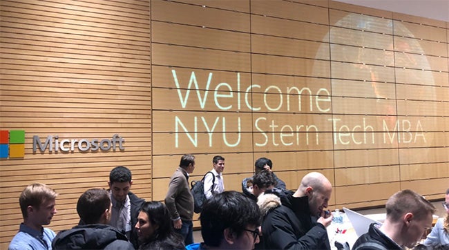 Sign in Microsoft office, "Welcome NYU Stern Tech MBA"