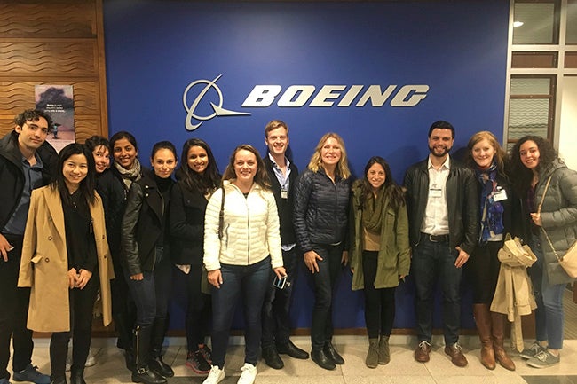 Students at Boeing campus