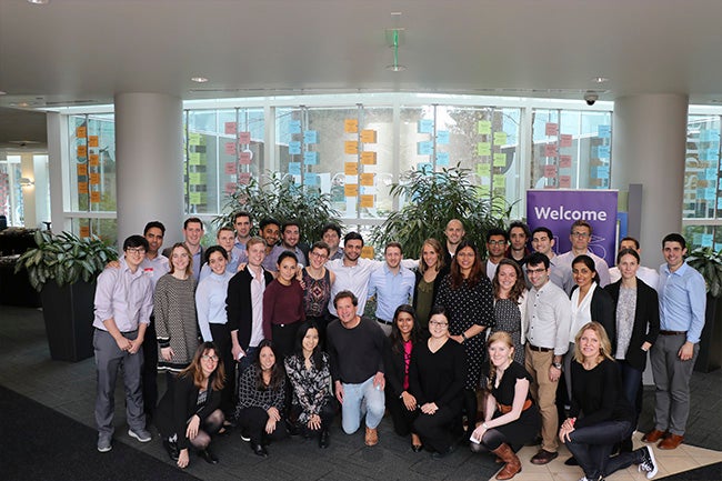 Students at Paypal's San Jose headquarters, with Dan Schulman