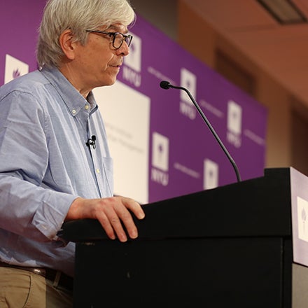 2018 Economics Nobel Laureate Paul Romer speaks to the press