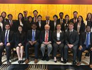 Warren Buffett with undergraduate Honors Program students