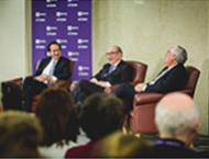 From left to right: John A. Paulson, Dr. Alan Greenspan and Lord Mervyn King