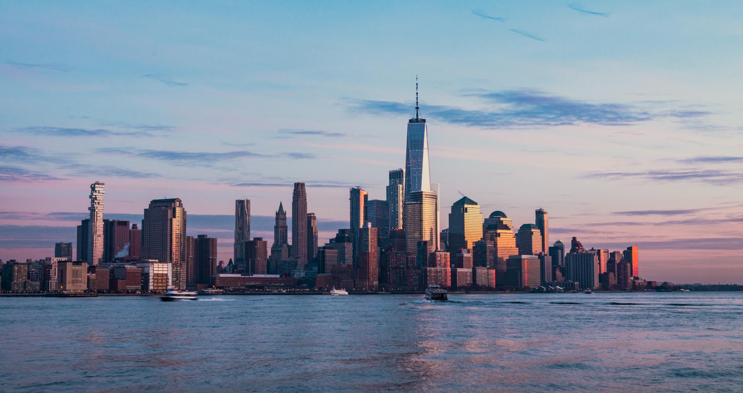 New York City skyline and surrounding water