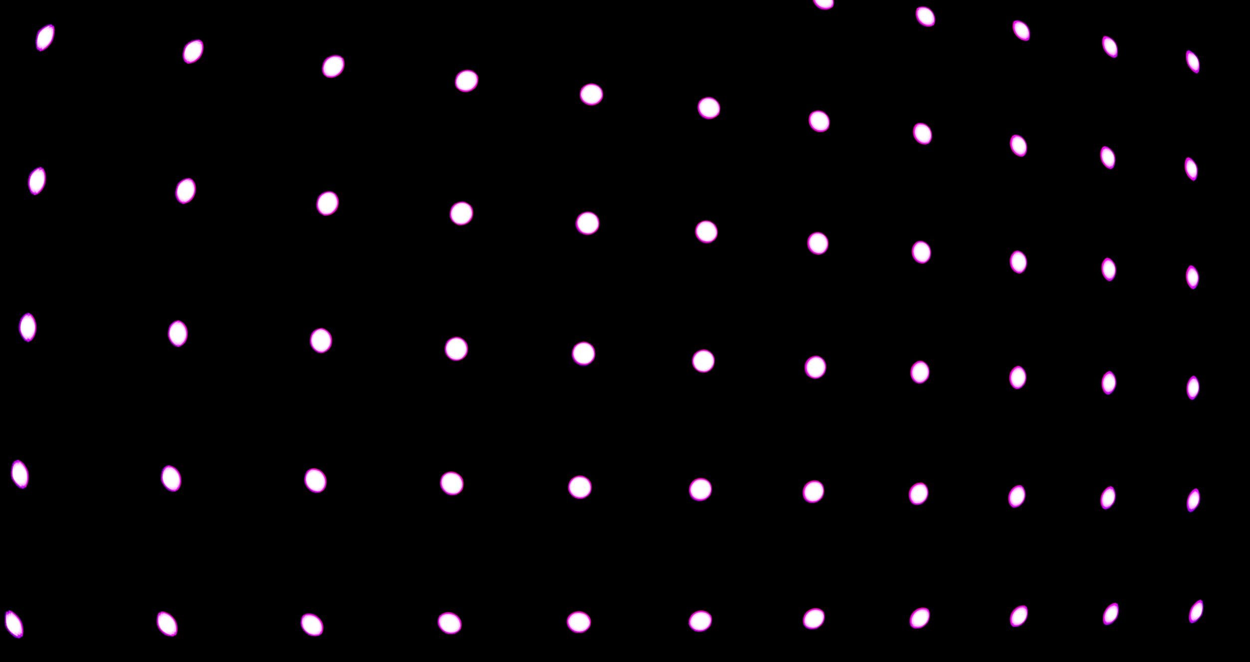 Bright dots in grid formation on black background