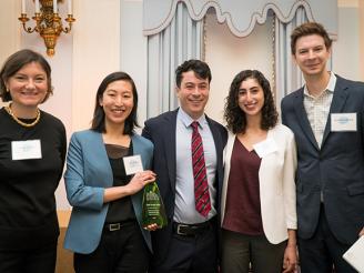 Photo of the three students who won the Aspen Case Competition 