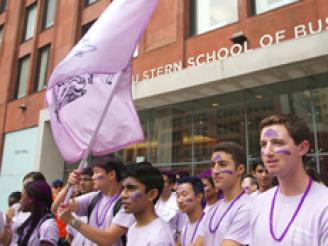 Class of 2020 students showing their pride during Welcome Week