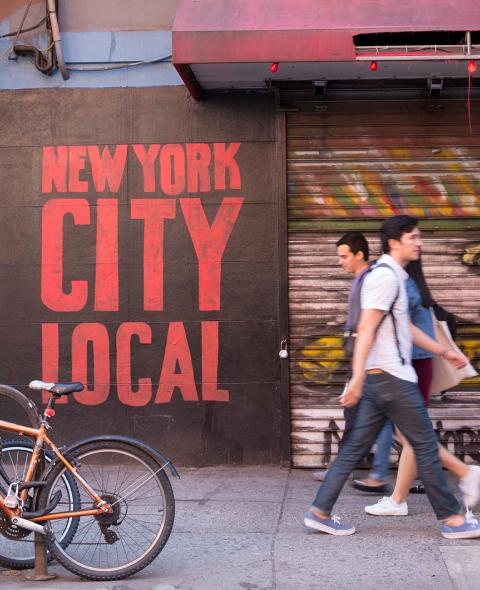 "New York City Local" spray painted on wall in NYC Streets
