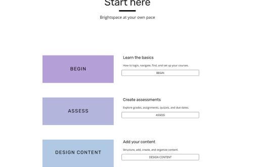 Brightspace at your own pace The Brightspace at your own pace landing page