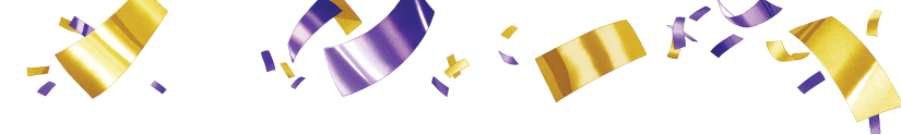 Gold and purple confetti