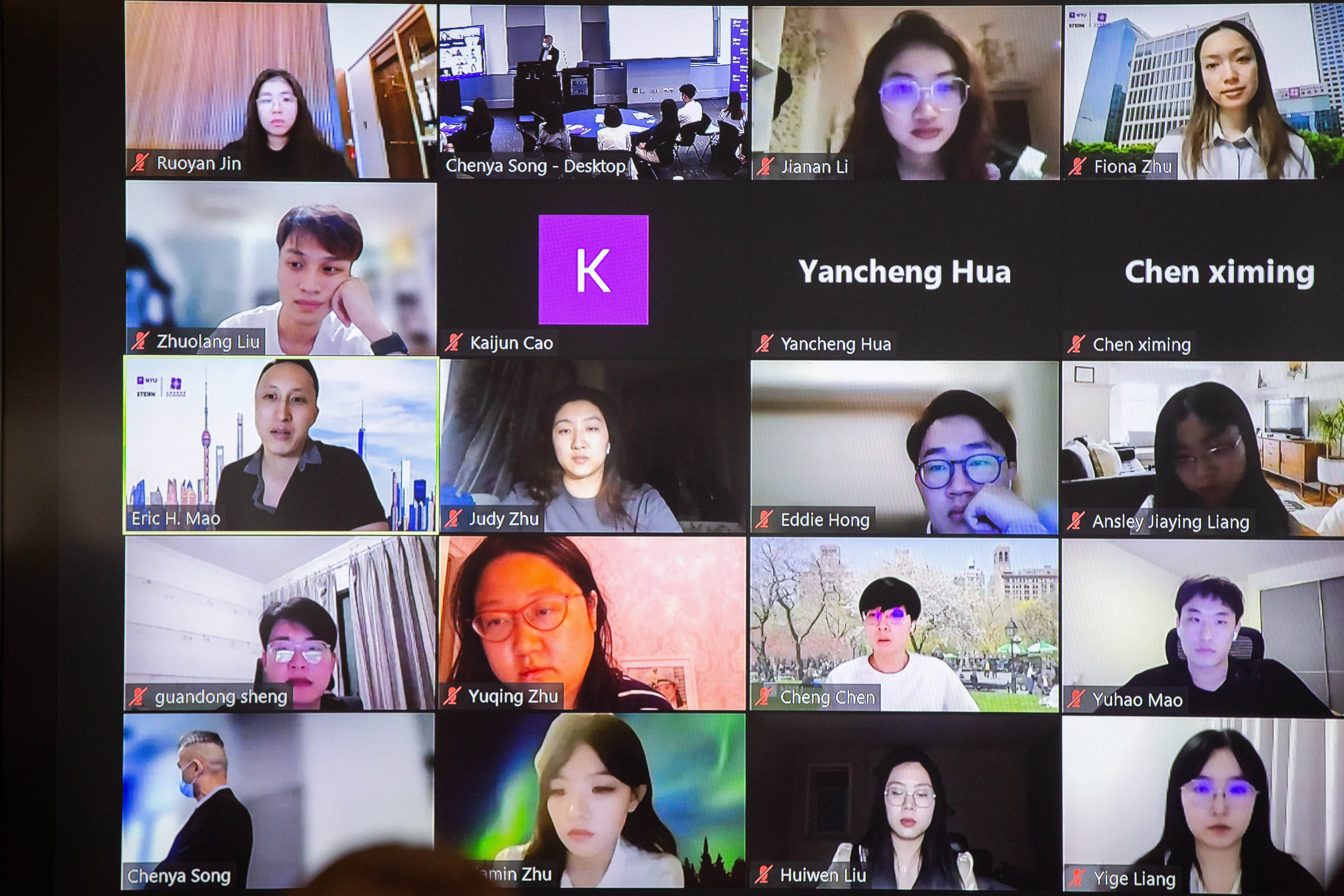 Eric Mao addresses students virtually at orientation