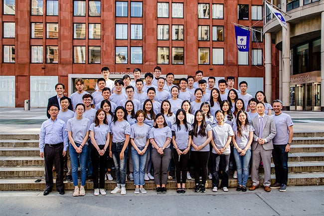 Students from the inaugural classes of the new one-year master’s programs offered jointly by NYU Shanghai and NYU Stern