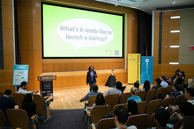 Professor Cynthia Franklin presents to the audience