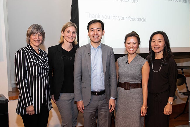 Professor Tensie Whelan, Jessica Zarzycki, Lee Gao, Ailene Holderness, Kyung-Ah Park