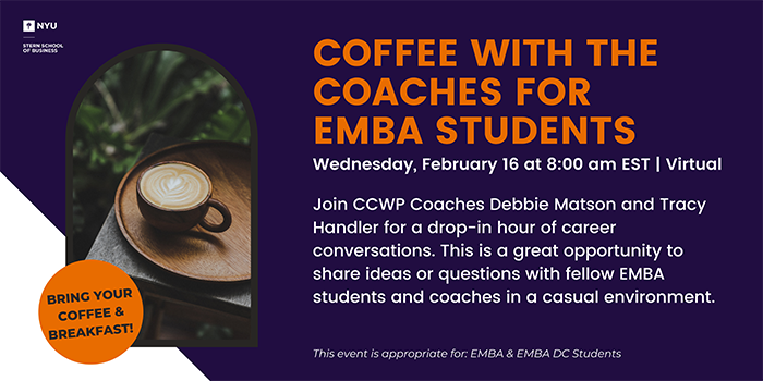 Coffee With the Coaches for EMBA Students 2022