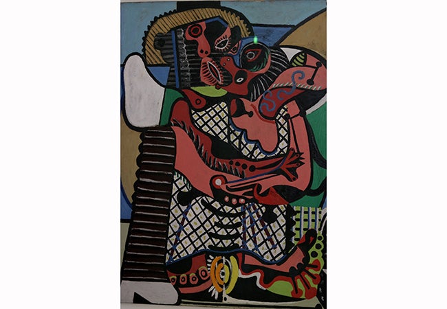 A painting on display at the Picasso museum in Paris. 