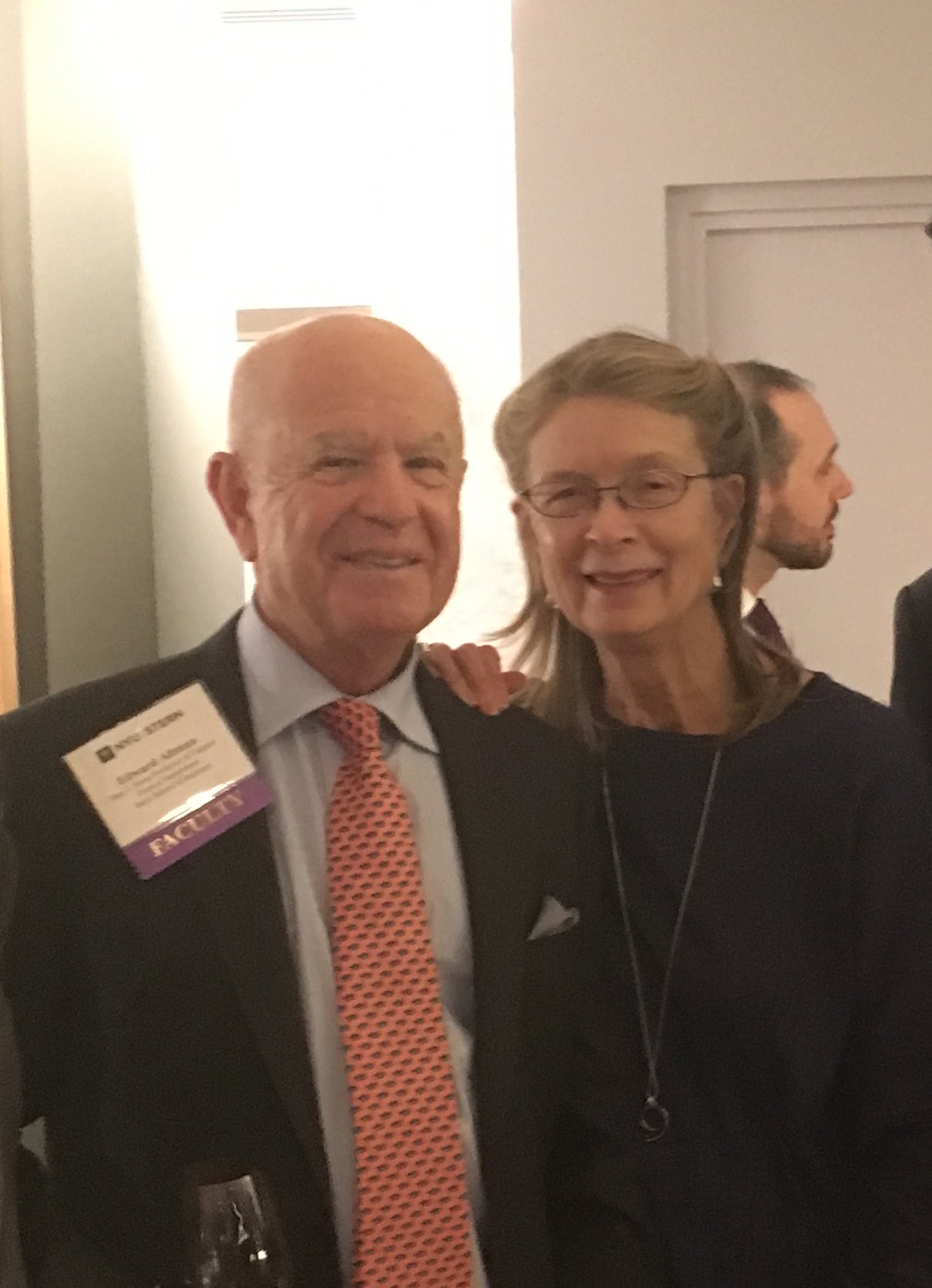 Ed Altman and his wife at a holiday gathering