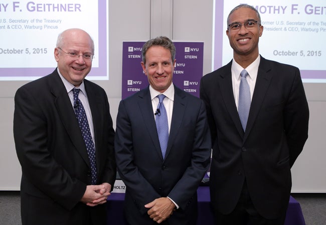 Kim Schoenholtz, Timothy F. Geithner and Peter Henry