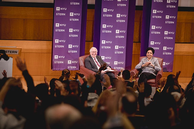 Lord Mervyn King and Indra Nooyi