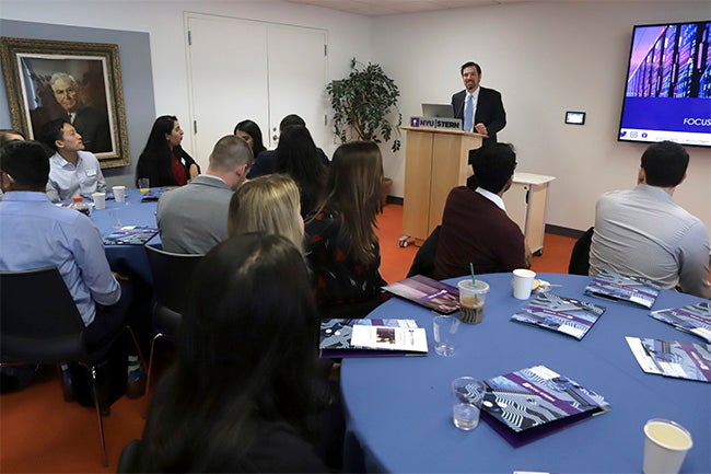 Assistant Dean of MBA Students Conor Grennan welcomes the new Andre Koo Technology and Entrepreneurship MBA and the Fashion & Lu