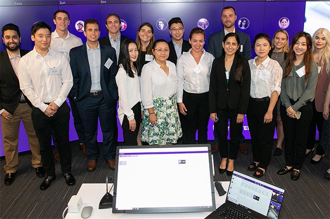 The inaugural cohort of Stern’s new online Master of Science in Quantitative Management Program on campus in NYC