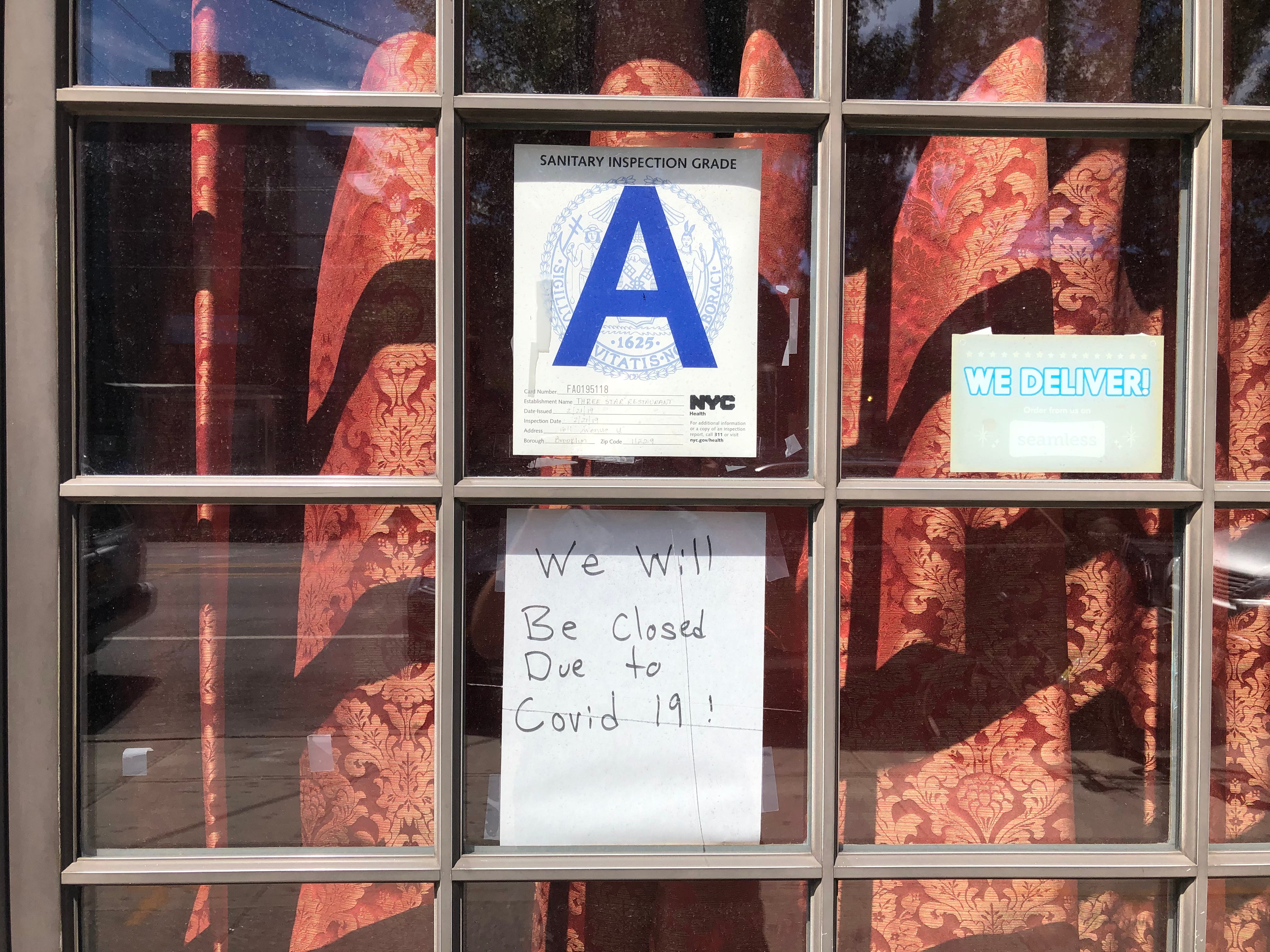 We will be closed due to covid19 sign