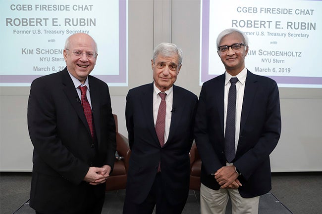 Kim Schoenholtz, Robert Rubin and Raghu Sundaram