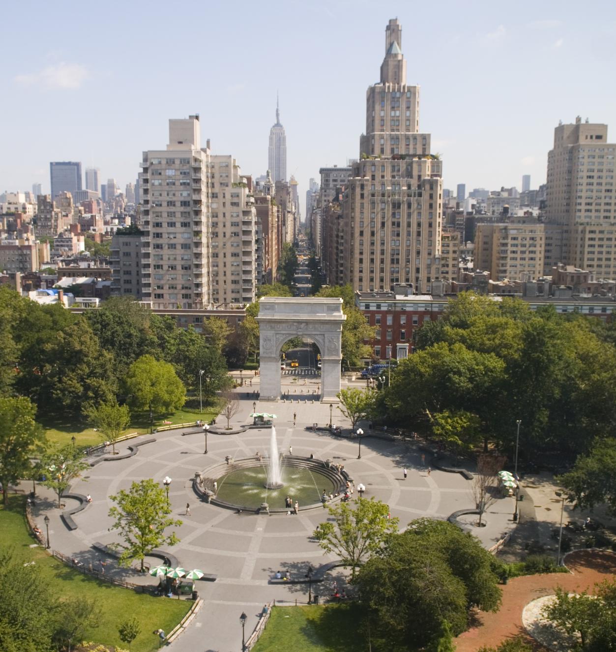 Aerial view of Washington Square Park Aerial view of Washington Square Park