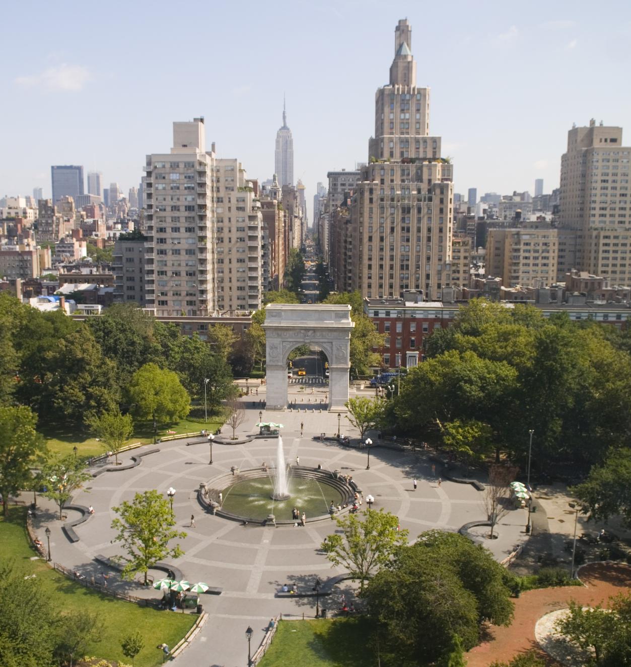 Aerial view of Washington Square Park