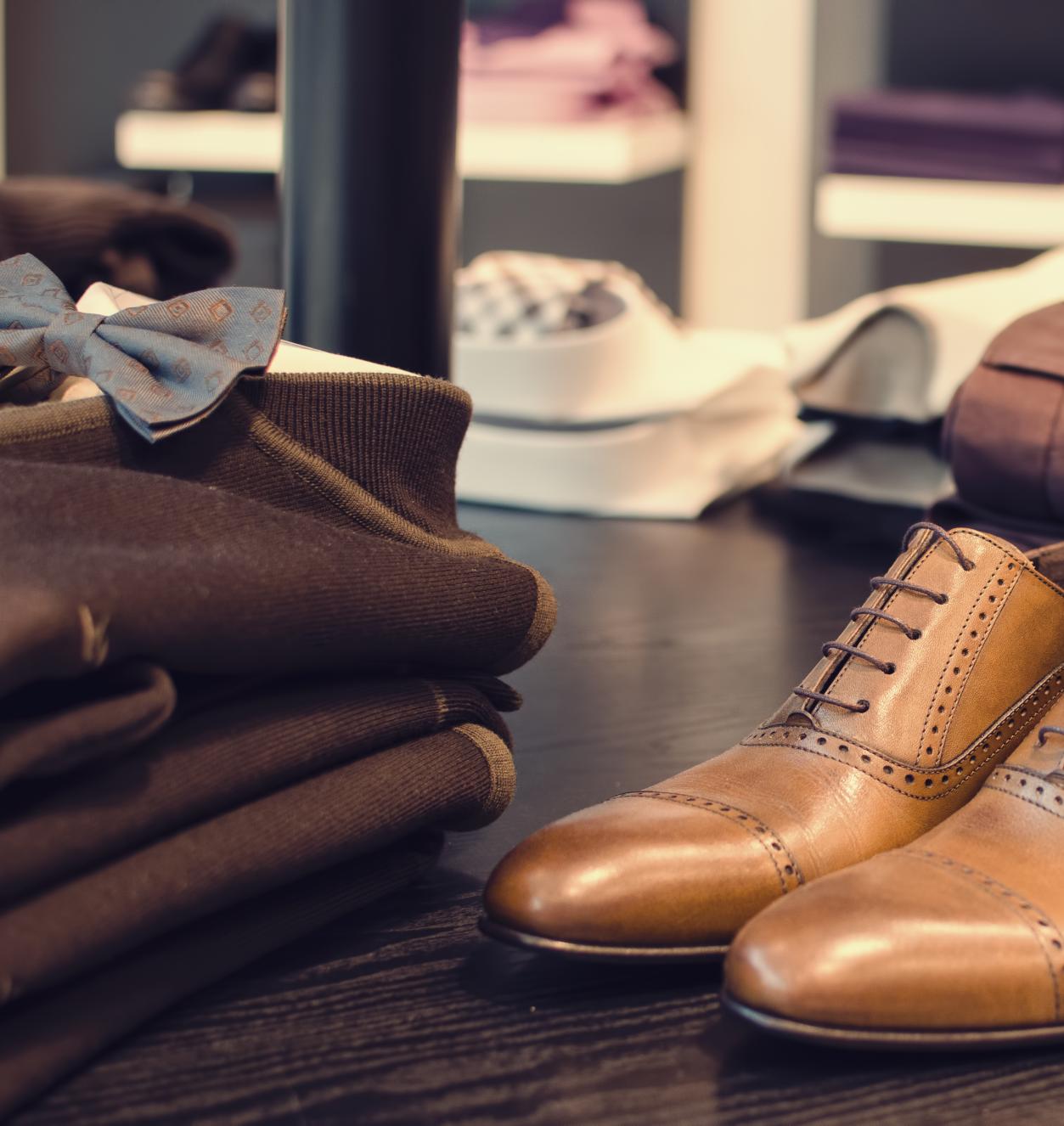 menswear in retail store