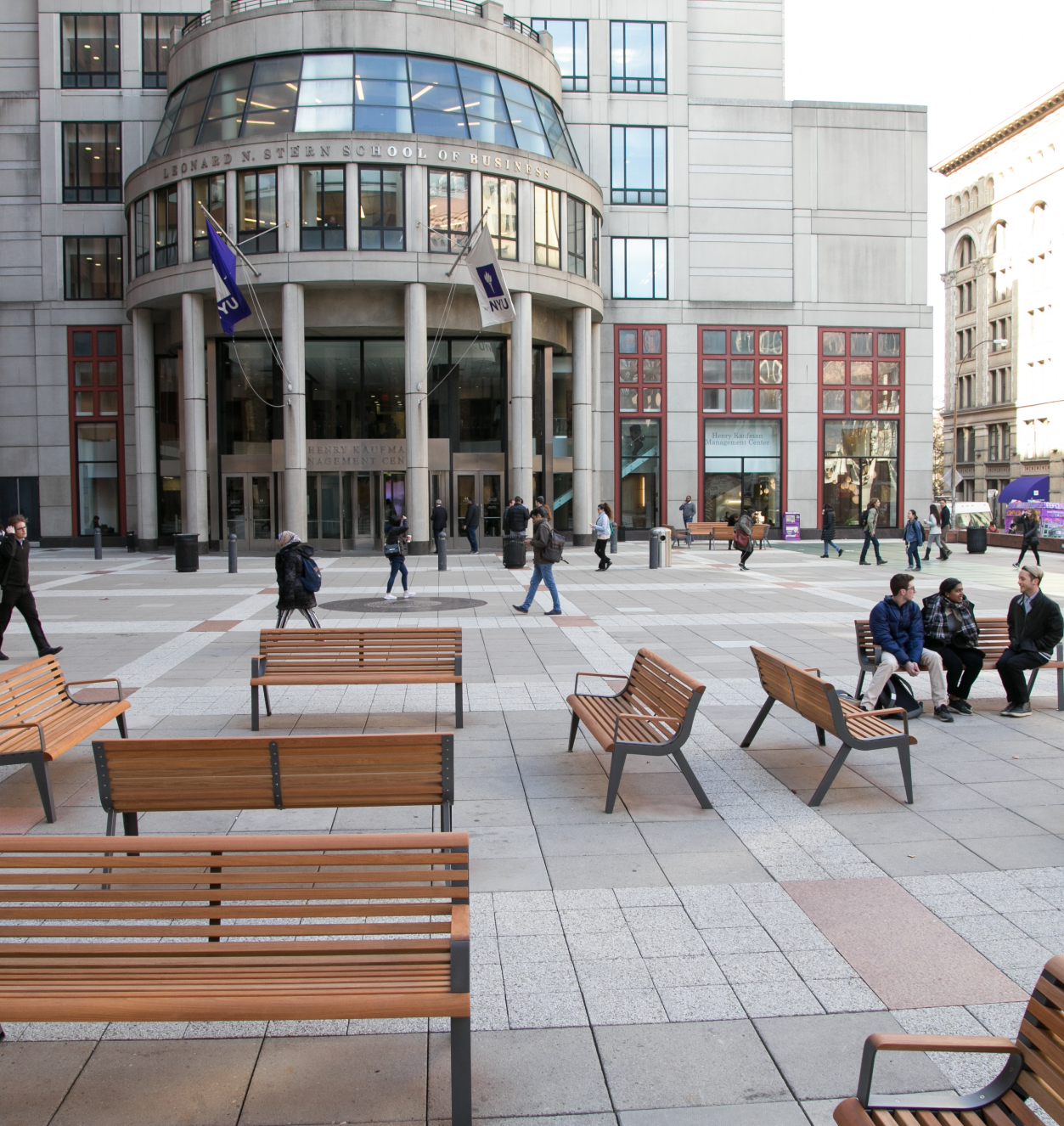 Benches on Gould Plaza Benches on Gould Plaza