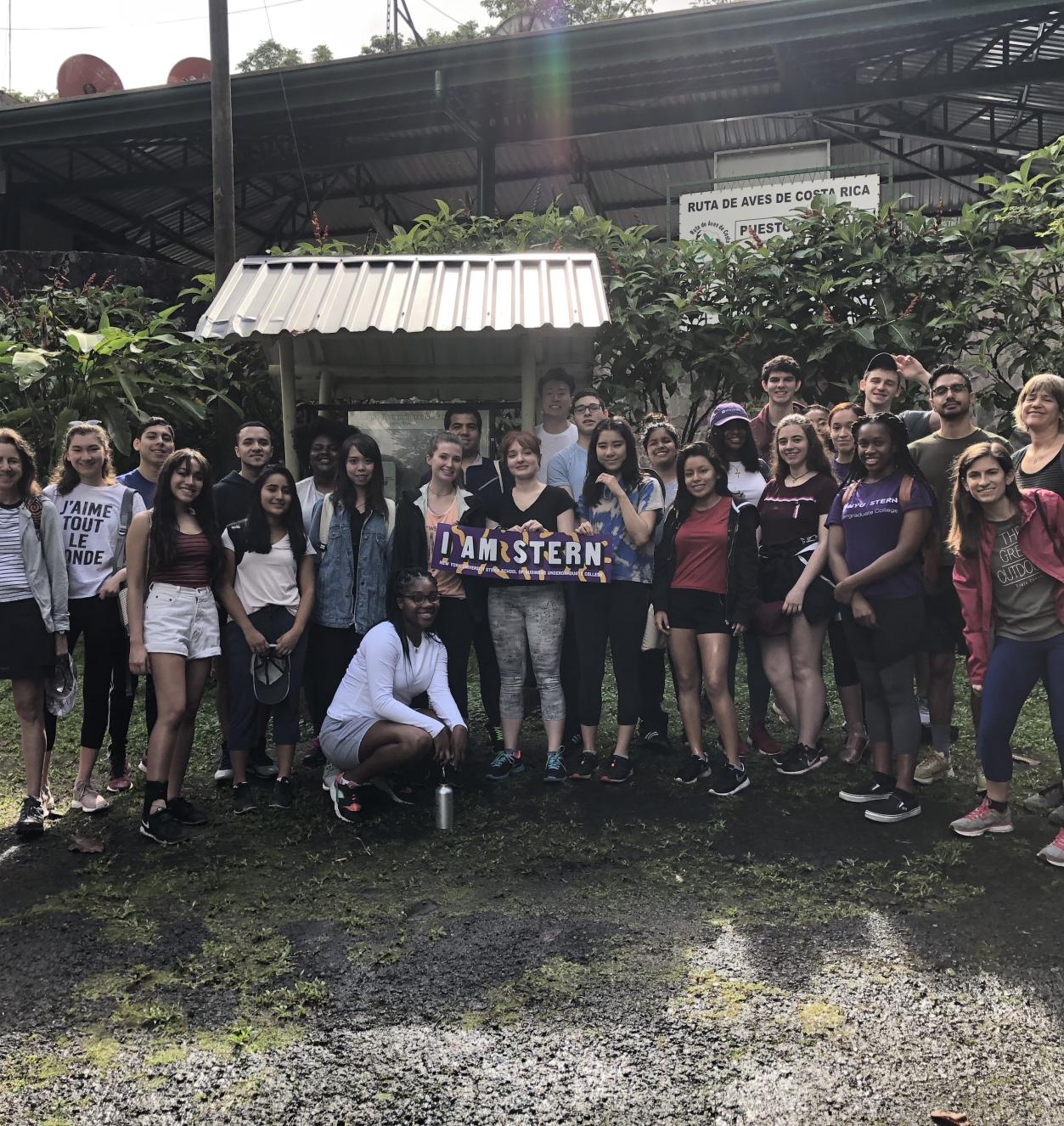 SIC Costa Rica Class at Braulio Carillo National Park Group of students standing with an "I Am Stern" sign