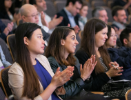 Members of the Stern community gather for a lecture