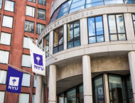 The exterior of the Kaufman Management Center at NYU Stern