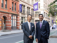 Charles Chen (MBA ’91), chairman of Eyon Holding Group and NYU Stern board member, with Sam Chandan, director of the Chao-Hon Chen Institute for Global Real Estate Finance, named in honor of Chen’s father