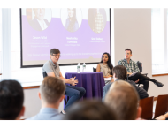 Jason Wild, Vice President, CEO Co-Innovation and Customer Engagement, Microsoft, being interviewed by Neeharika Tummala (MBA ‘22) and Scot Dalbery (MBA ‘22)