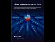 The cover for the new research report: "Digital Risks to the 2024 Elections: Safeguarding Democracy in the Era of Disinformation."
