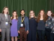 EFL founders stand with Elizabeth Elting and Deepak Hegde